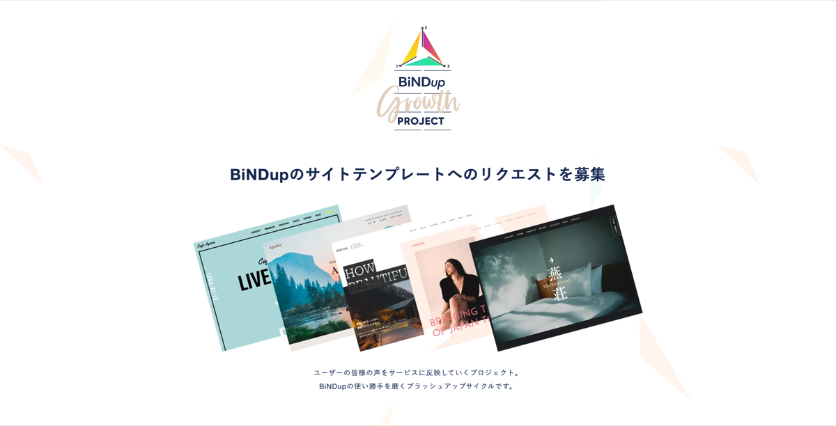 BiNDup Growth Project　第6弾BiNDupのサイトテンプレートへのリクエスト募集
