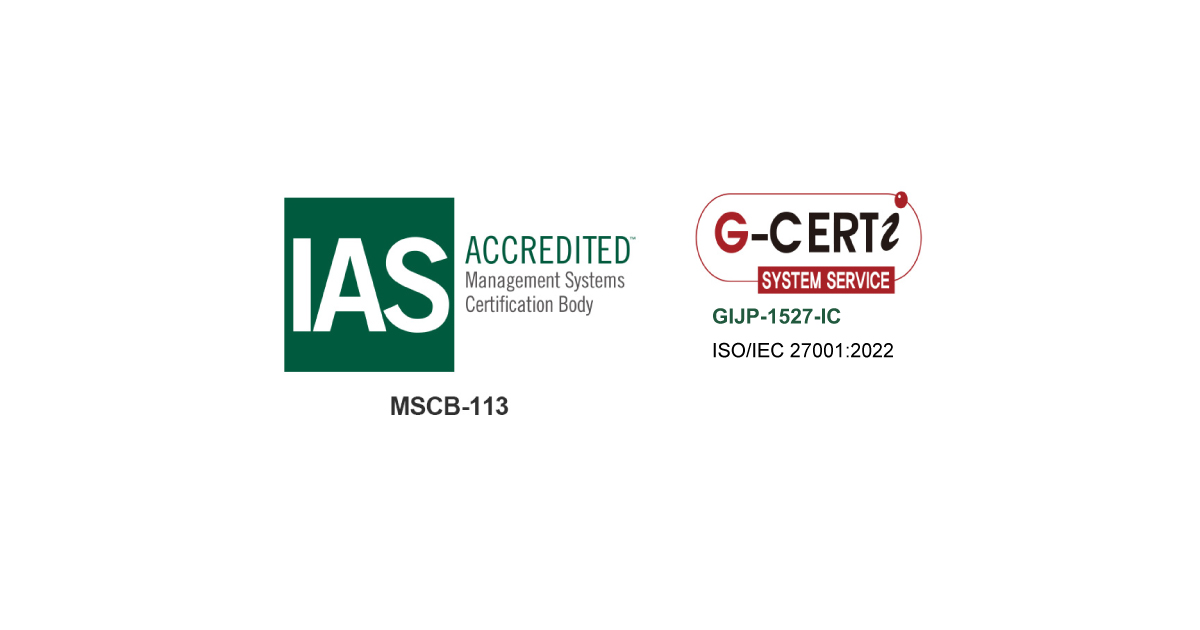 株式会社ウェブライフの情報セキュリティマネジメントシステムは、GCERTIにてISO/IEC 27001:2022の認証を受けています。